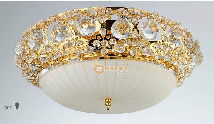 Đèn ốp trần pha lê gắn đá tinh xảo CM162-3